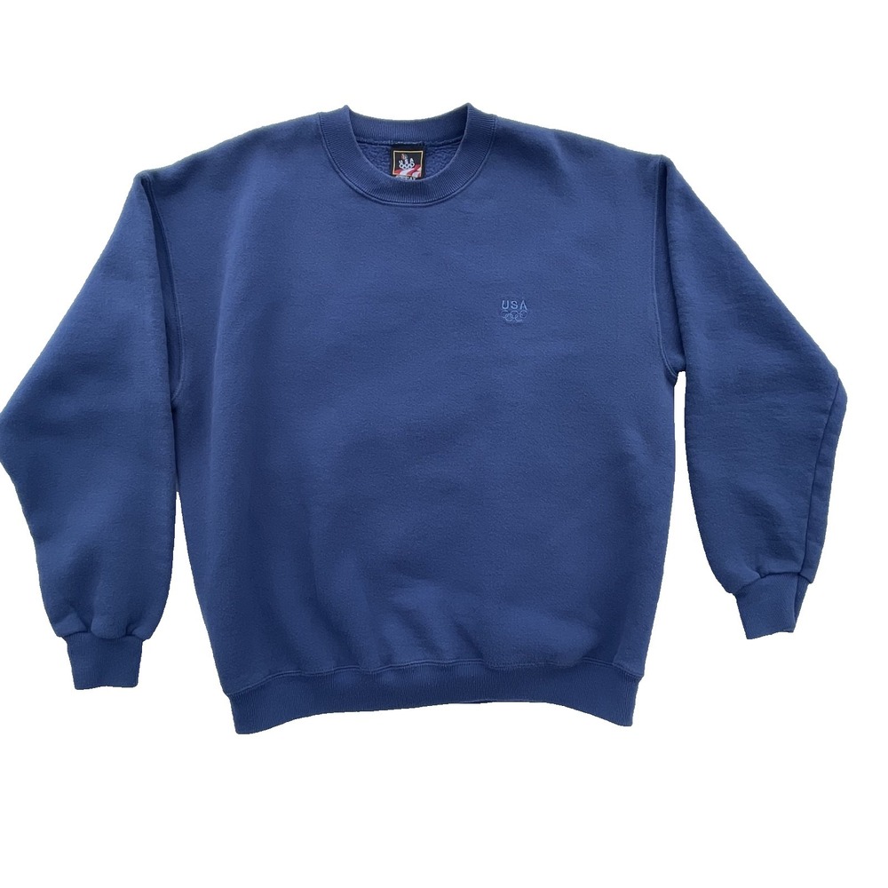 Vintage 90s Navy Blue USA Olympics JCP Navy Crewneck Sweatshirt Size Large - Picture 1 of 16